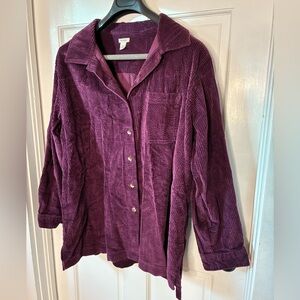L.L. Bean Rich Purple Corduroy Shirt 2X